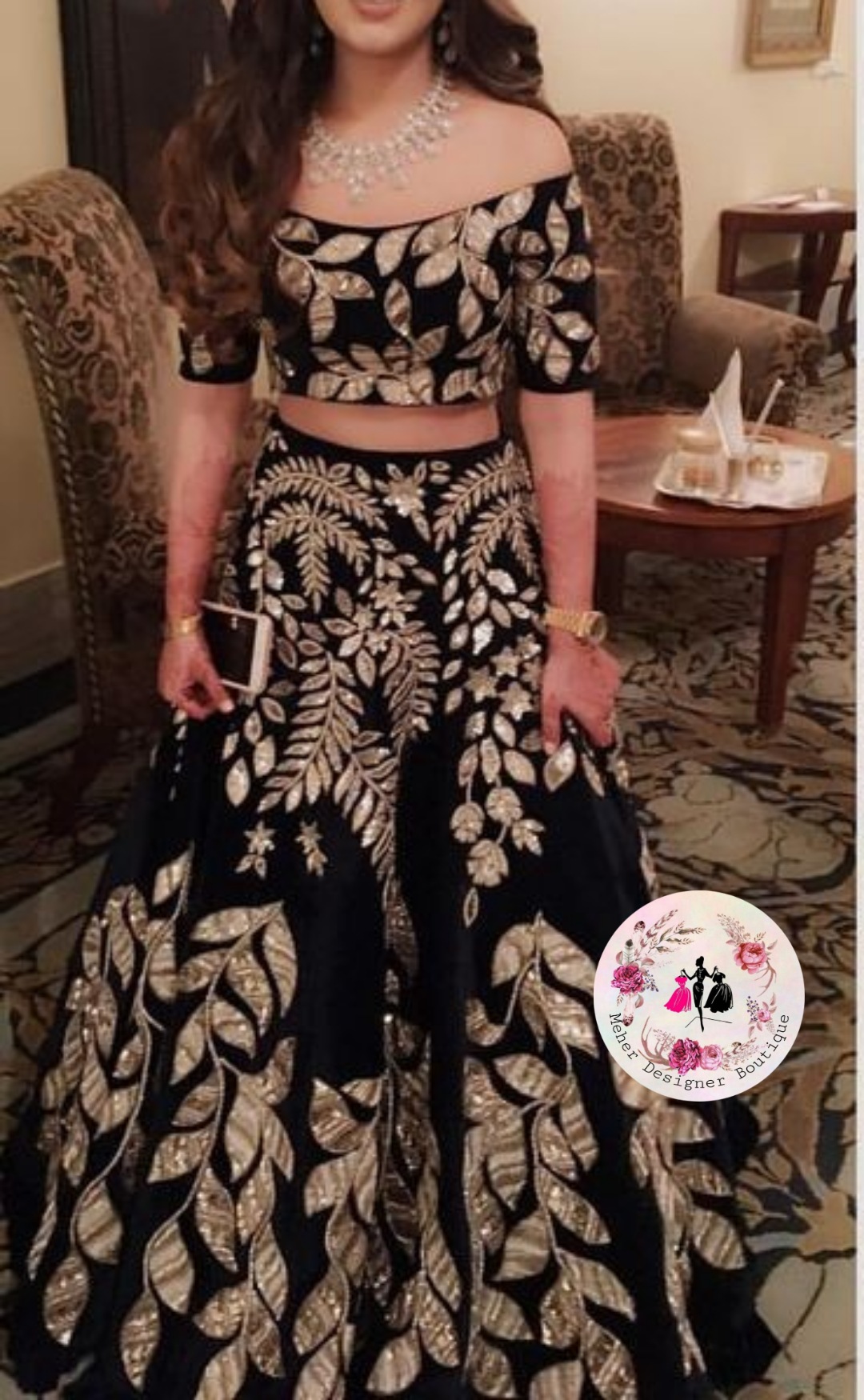 Buy Black Floral Lehenga With Wrap Blouse by ASTHA NARANG at Ogaan Online  Shopping Site
